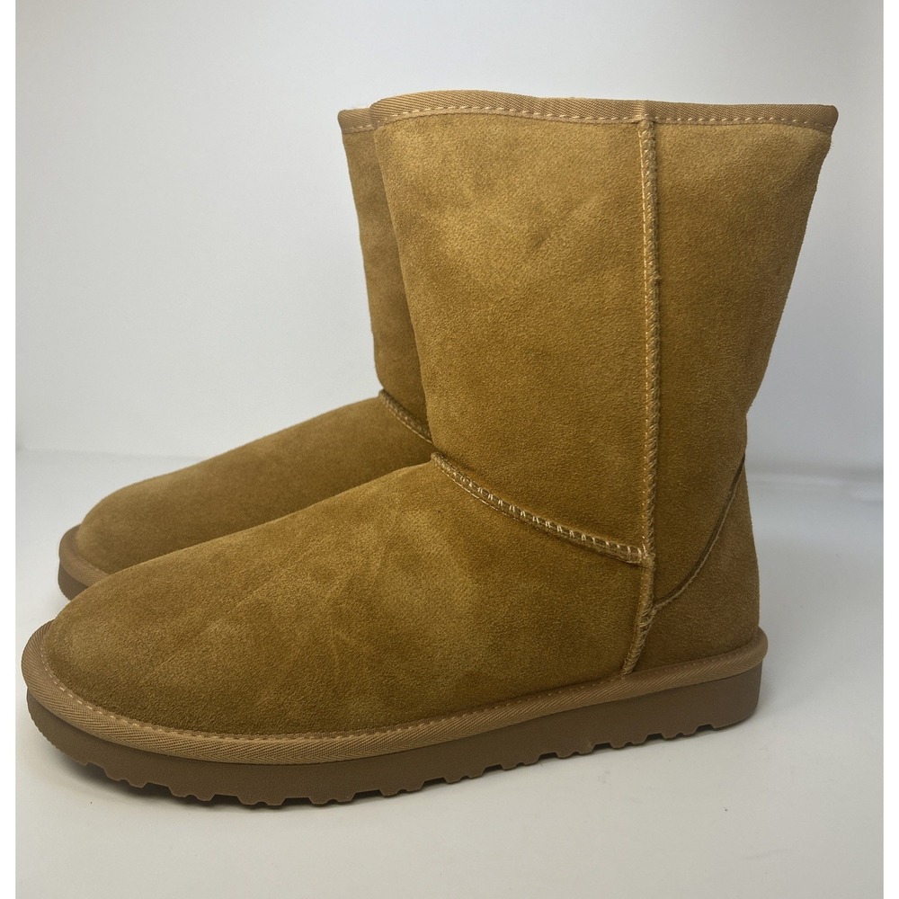 Bruno Marc Men's Suede Winter Boots Size 9 Chestnut Fuzzy Fur Lined Classic NIB